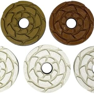 MB Stone 4″ Inferno Marble Polishing Pads, H & L – Full Set of 7 Pads